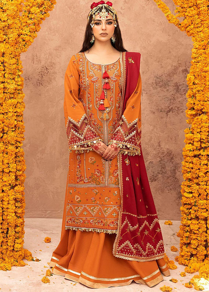 Laal By Bin Ilyas Embroidered Khaddar Suits Unstitched 3 Piece BI23L 1512-A - Winter Collection