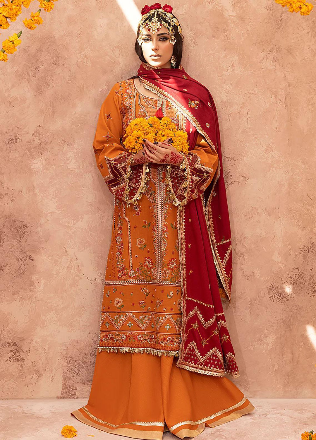 Laal By Bin Ilyas Embroidered Khaddar Suits Unstitched 3 Piece BI23L 1512-A - Winter Collection