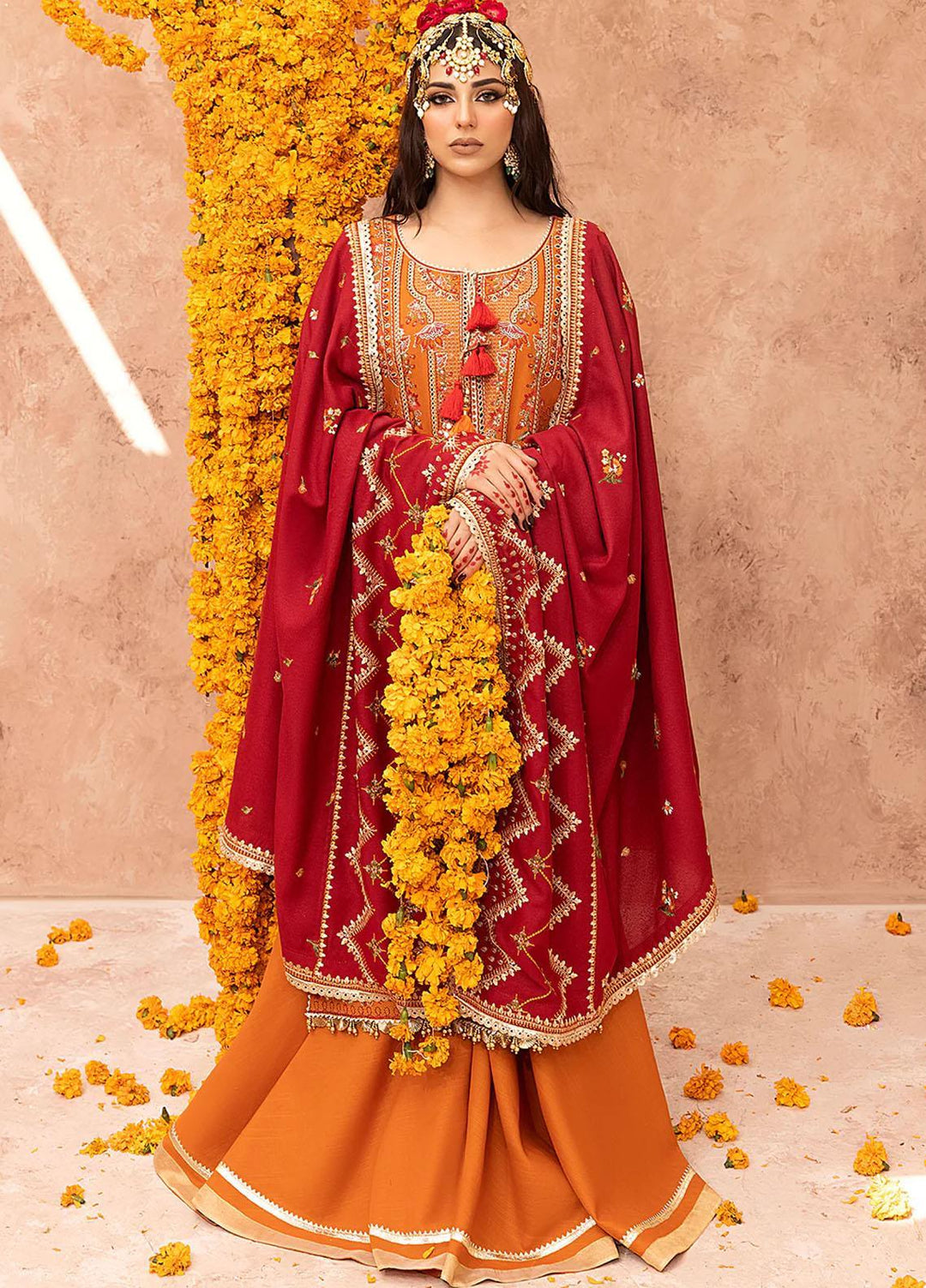 Laal By Bin Ilyas Embroidered Khaddar Suits Unstitched 3 Piece BI23L 1512-A - Winter Collection