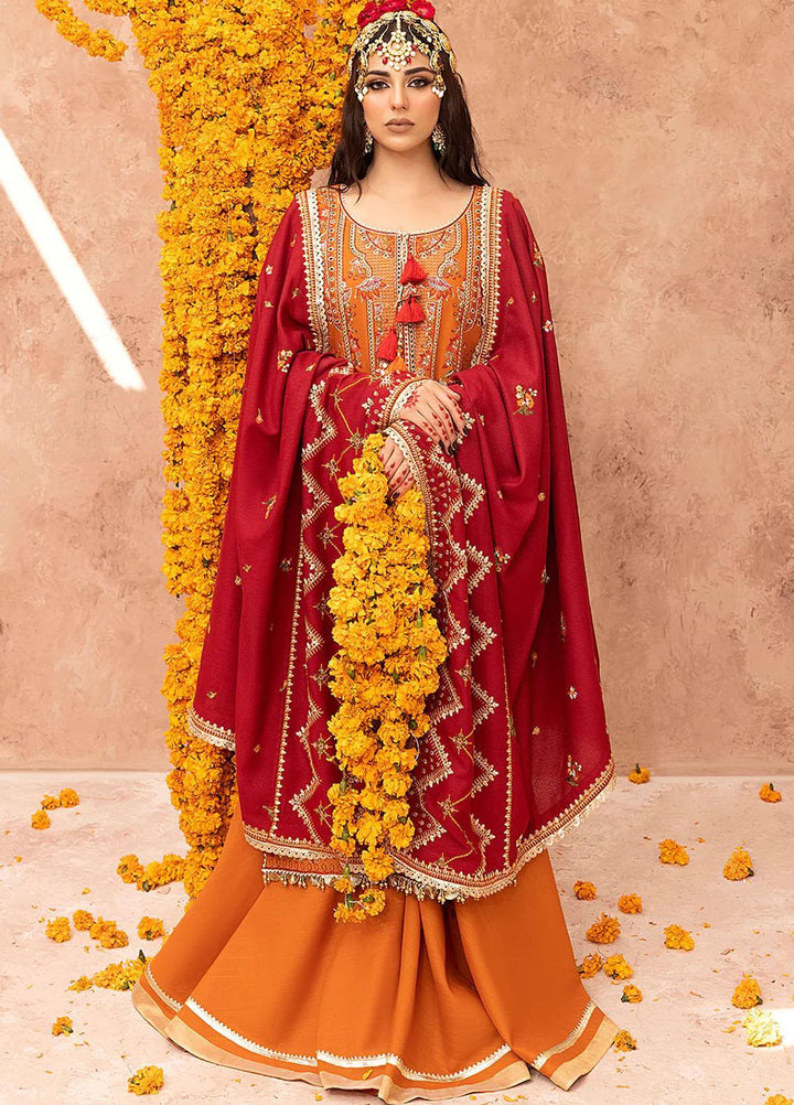 Laal By Bin Ilyas Embroidered Khaddar Suits Unstitched 3 Piece BI23L 1512-A - Winter Collection