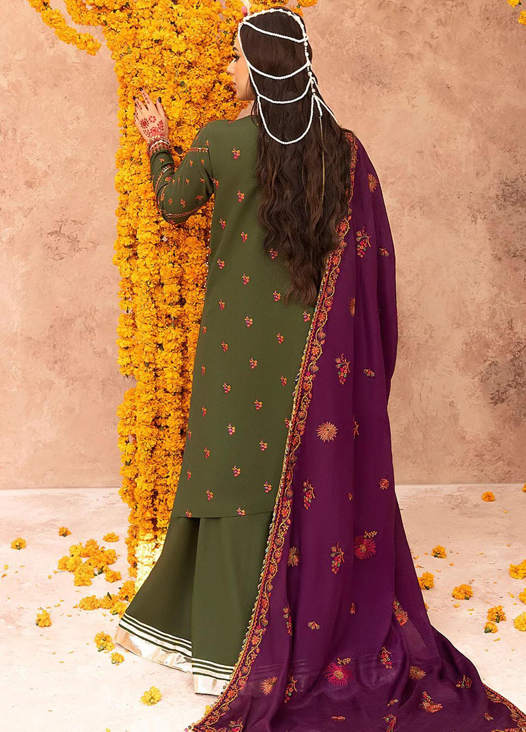 Laal By Bin Ilyas Embroidered Khaddar Suits Unstitched 3 Piece BI23L 1513-A - Winter Collection