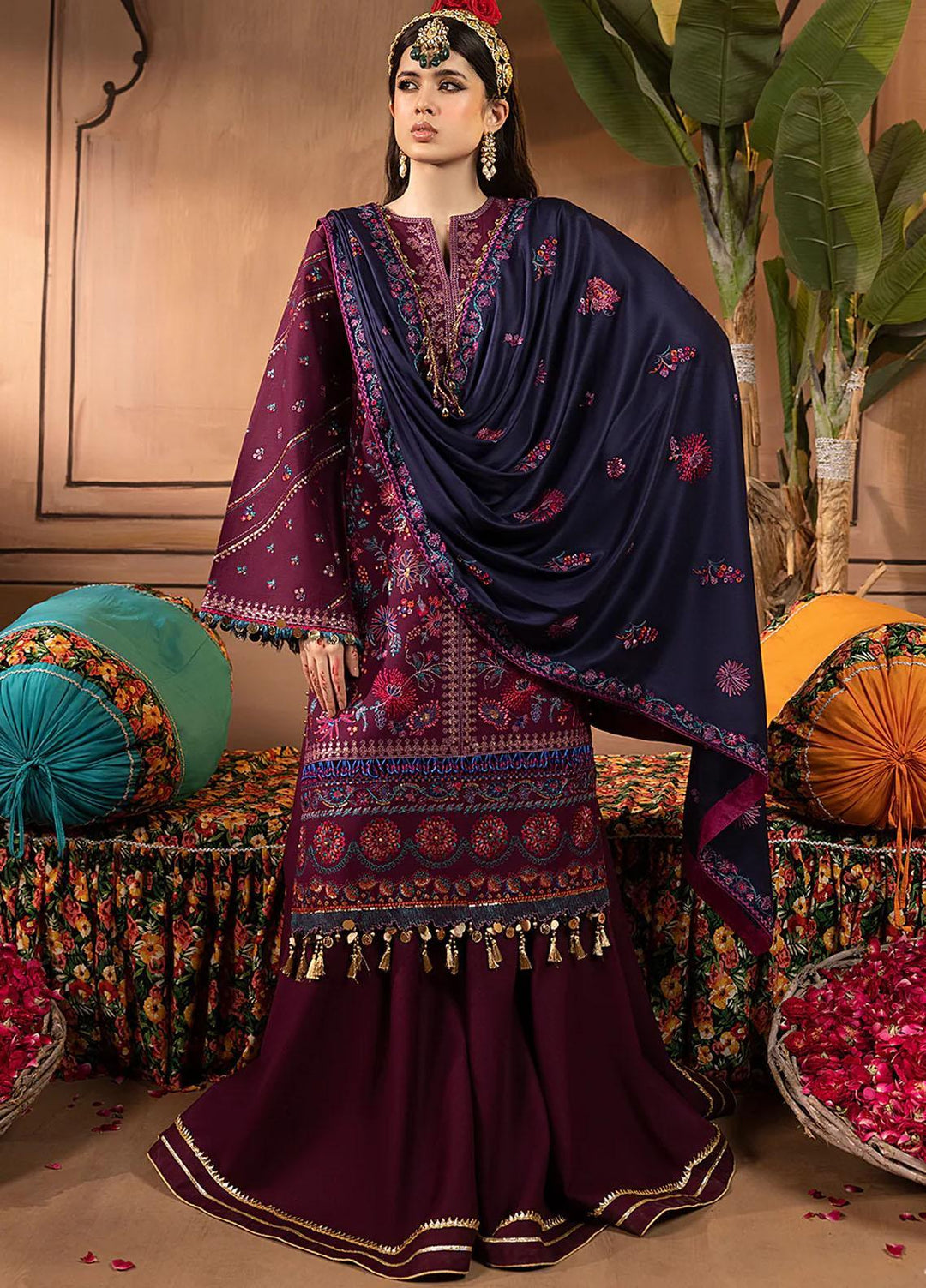 Laal By Bin Ilyas Embroidered Khaddar Suits Unstitched 3 Piece BI23L 1513-B - Winter Collection