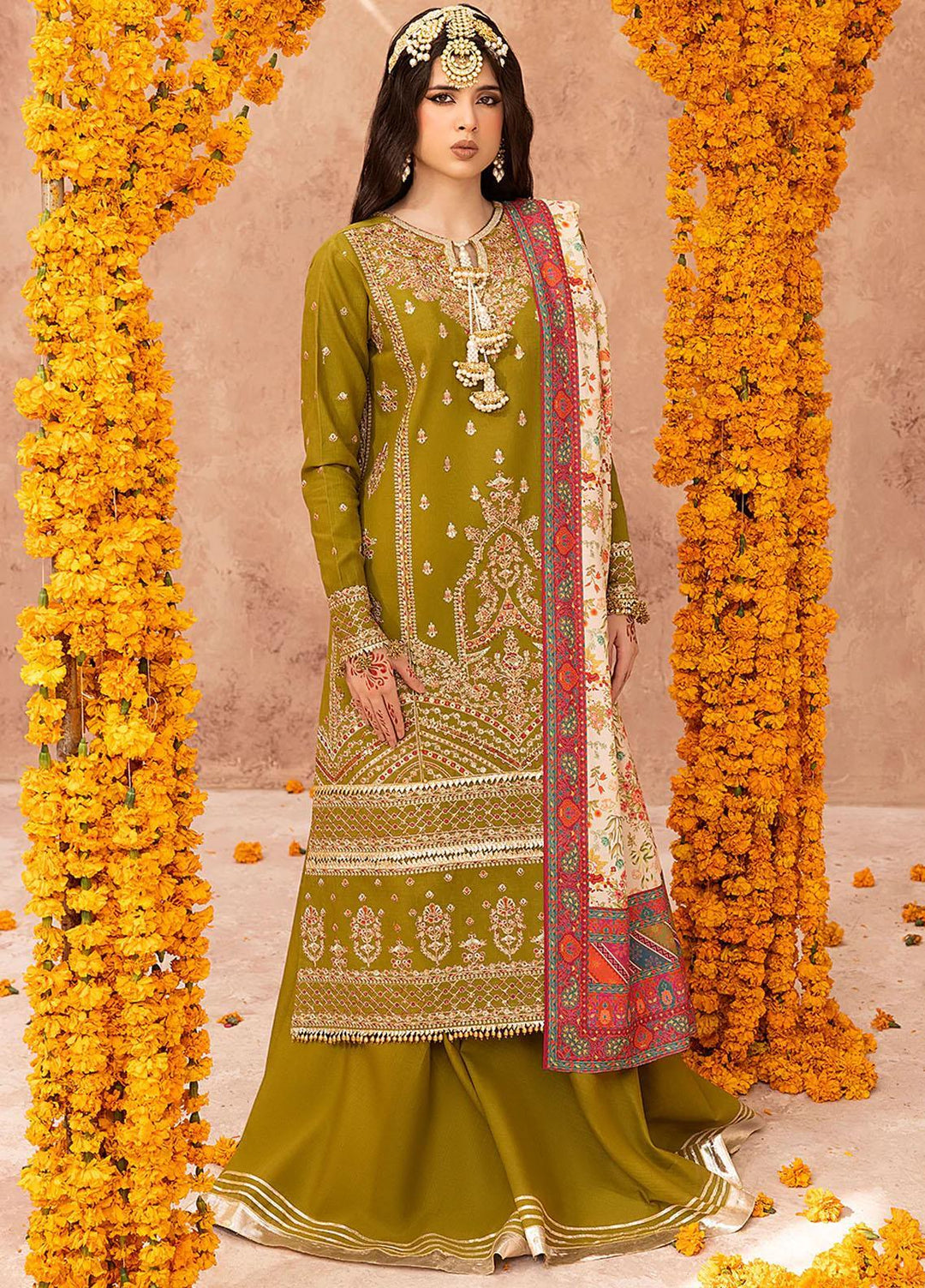 Laal By Bin Ilyas Embroidered Khaddar Suits Unstitched 3 Piece BI23L 1514-A - Winter Collection