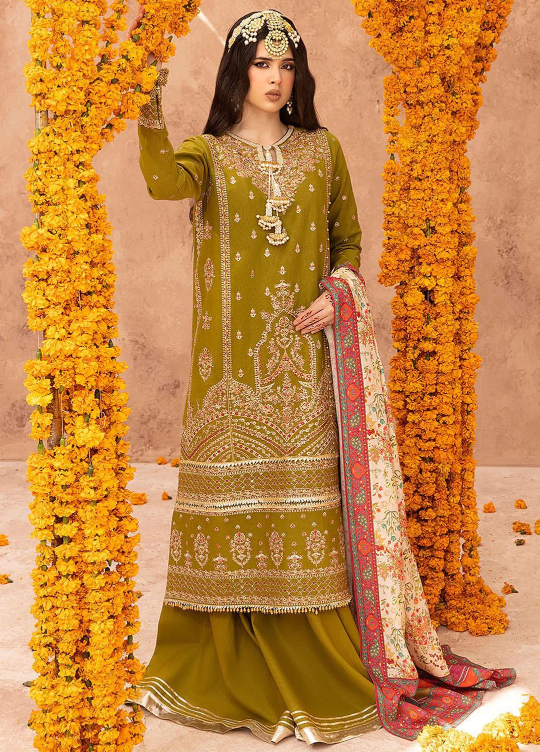 Laal By Bin Ilyas Embroidered Khaddar Suits Unstitched 3 Piece BI23L 1514-A - Winter Collection