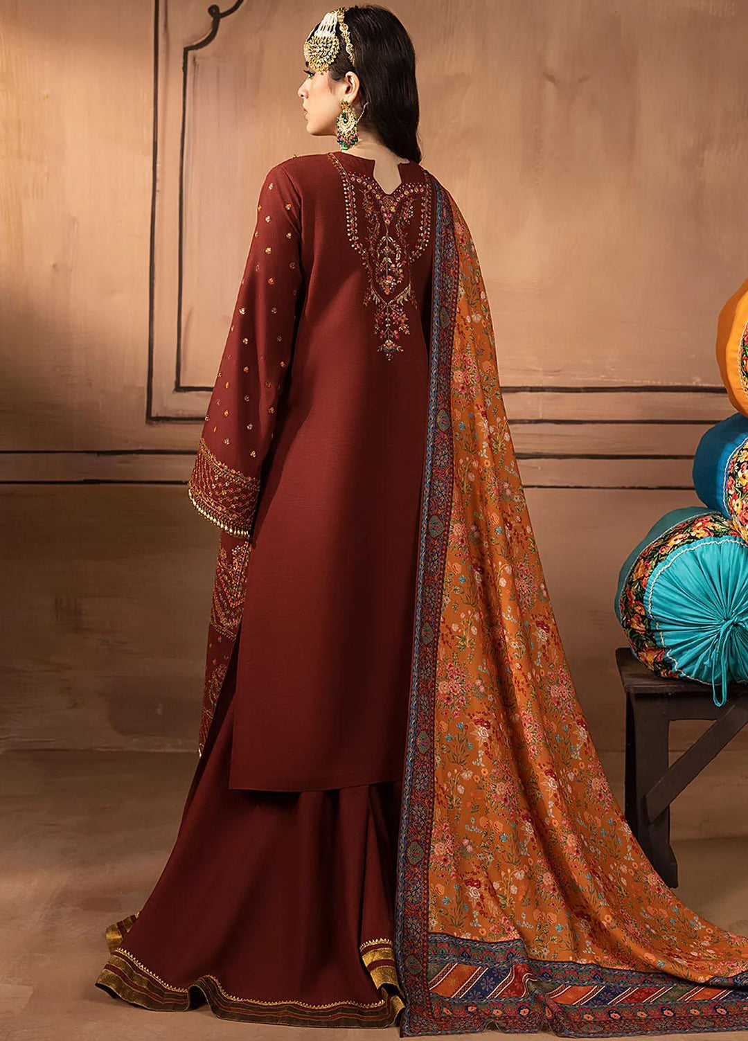 Laal By Bin Ilyas Embroidered Khaddar Suits Unstitched 3 Piece BI23L 1514-B - Winter Collection