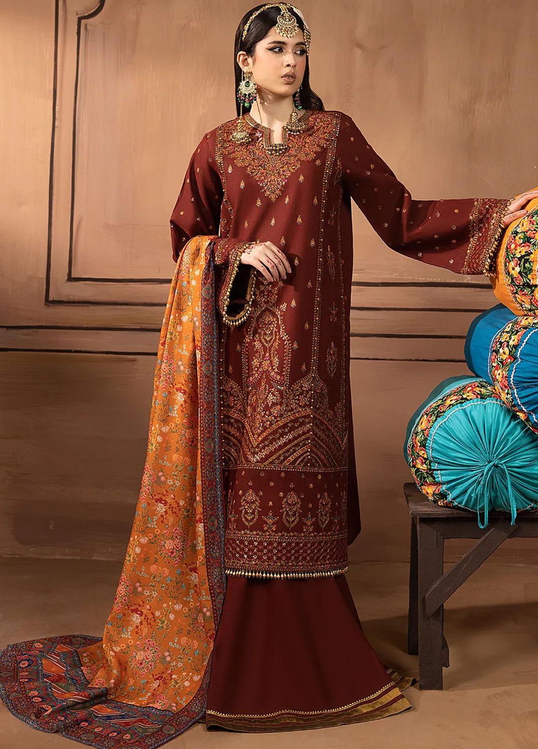 Laal By Bin Ilyas Embroidered Khaddar Suits Unstitched 3 Piece BI23L 1514-B - Winter Collection
