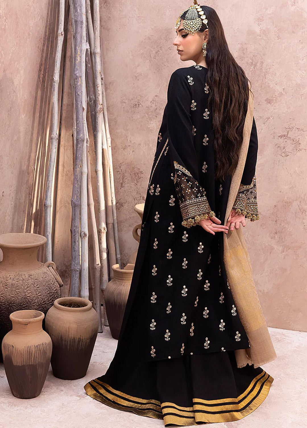 Laal By Bin Ilyas Embroidered Karandi Suits Unstitched 3 Piece BI23L 1515-A - Winter Collection