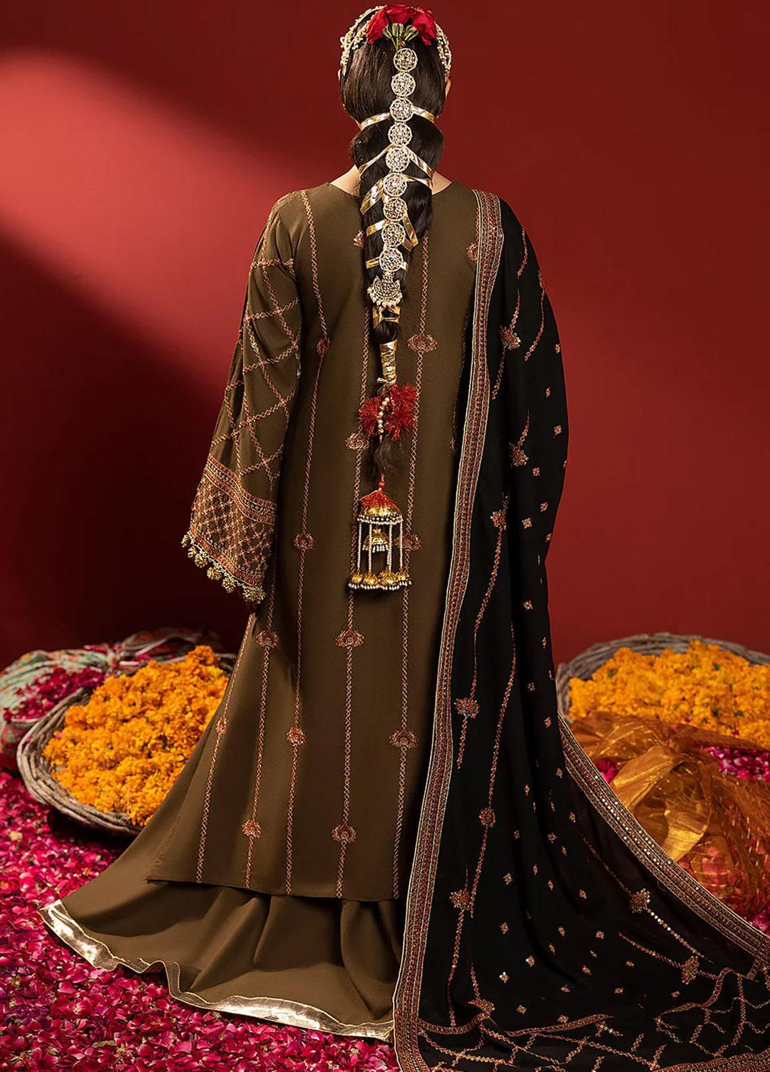 Laal By Bin Ilyas Embroidered Karandi Suits Unstitched 3 Piece BI23L 1516-A - Winter Collection