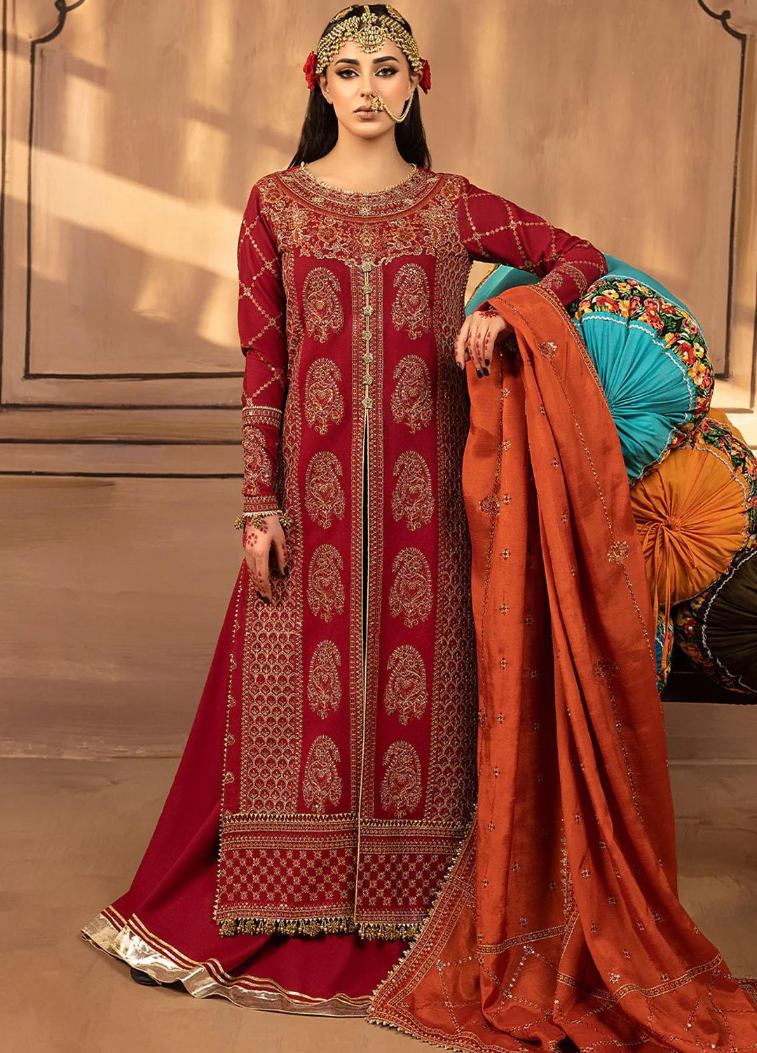 Laal By Bin Ilyas Embroidered Karandi Suits Unstitched 3 Piece BI23L 1516-B - Winter Collection