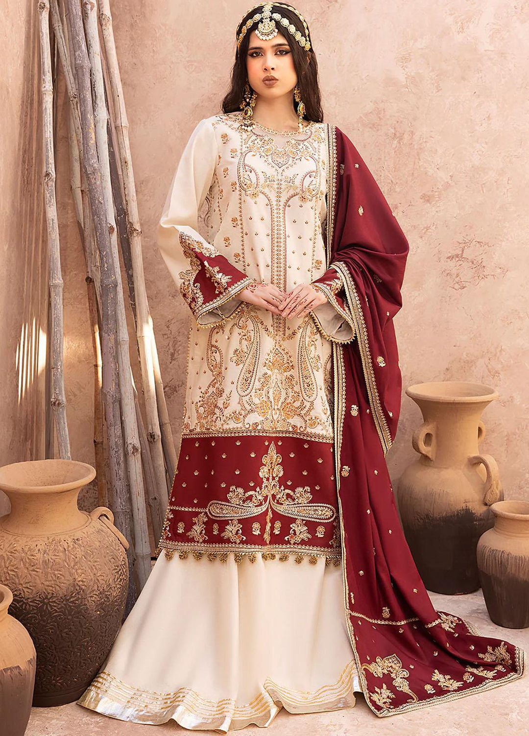 Laal By Bin Ilyas Embroidered Karandi Suits Unstitched 3 Piece BI23L 1517-B - Winter Collection