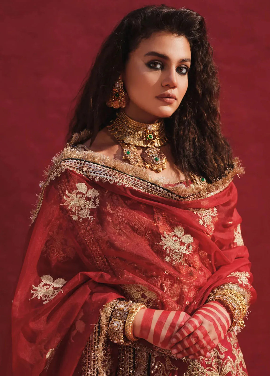 Laal Rang By Erum Khan Luxury Pret Embroidered Net 3 Piece Suit Noor Jahan