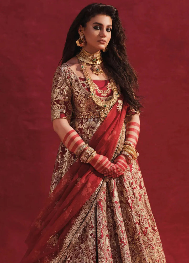 Laal Rang By Erum Khan Luxury Pret Embroidered Net 3 Piece Suit Noor Jahan