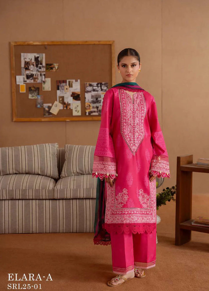 Laanem by Saira Rizwan Embroidered Lawn Suits Unstitched 3 Piece Elara-A - Summer Collection