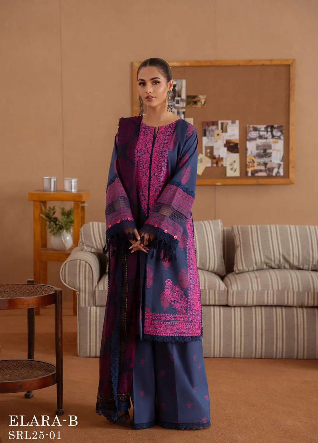 Laanem by Saira Rizwan Embroidered Lawn Suits Unstitched 3 Piece Elara-B - Summer Collection