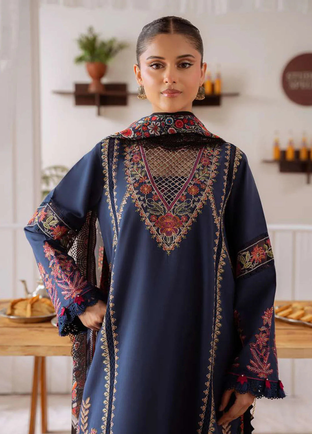 Laanem by Saira Rizwan Embroidered Lawn Suits Unstitched 3 Piece Elif-A - Summer Collection