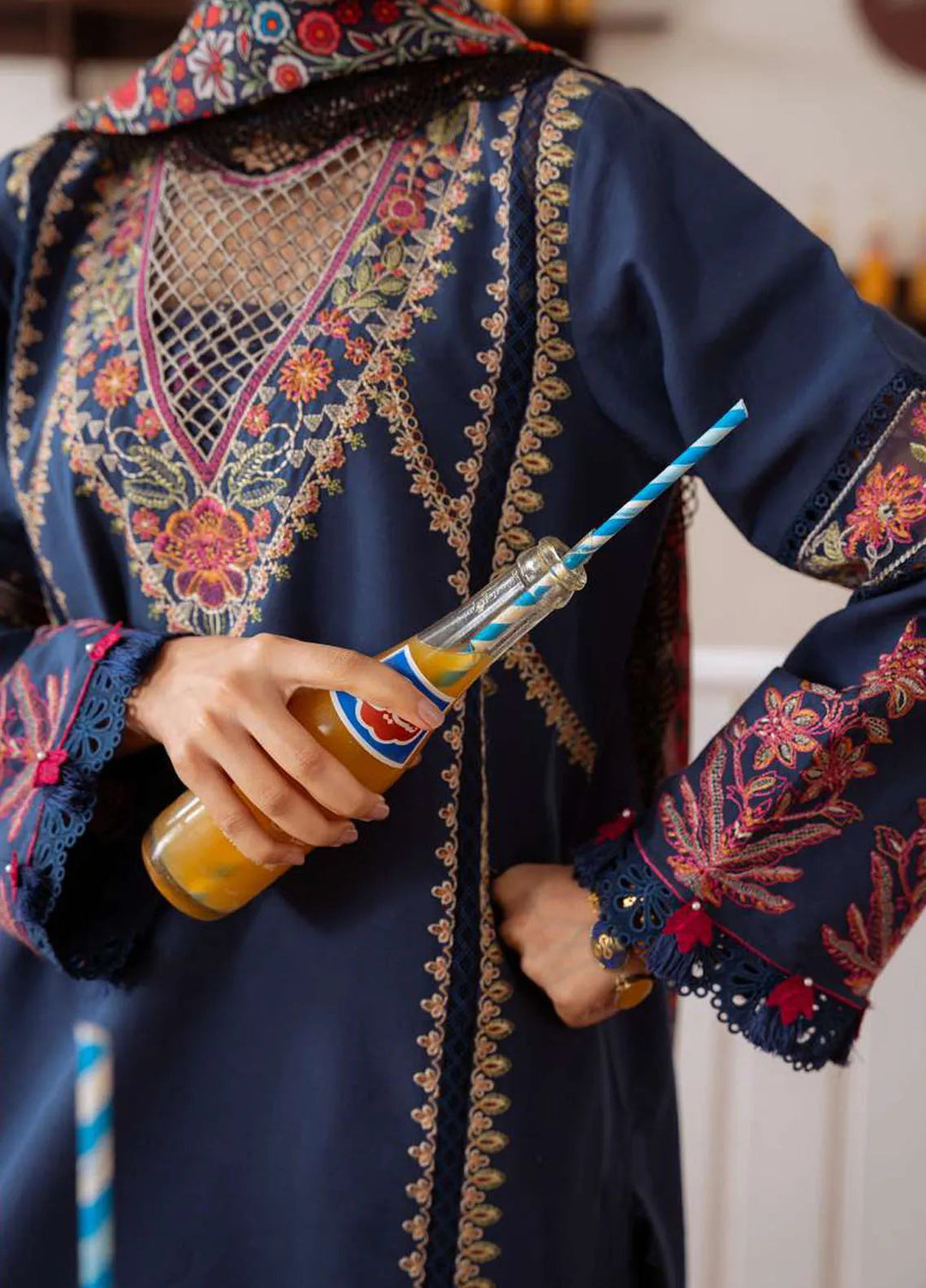 Laanem by Saira Rizwan Embroidered Lawn Suits Unstitched 3 Piece Elif-A - Summer Collection