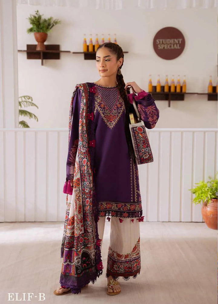 Laanem by Saira Rizwan Embroidered Lawn Suits Unstitched 3 Piece Elif-B - Summer Collection
