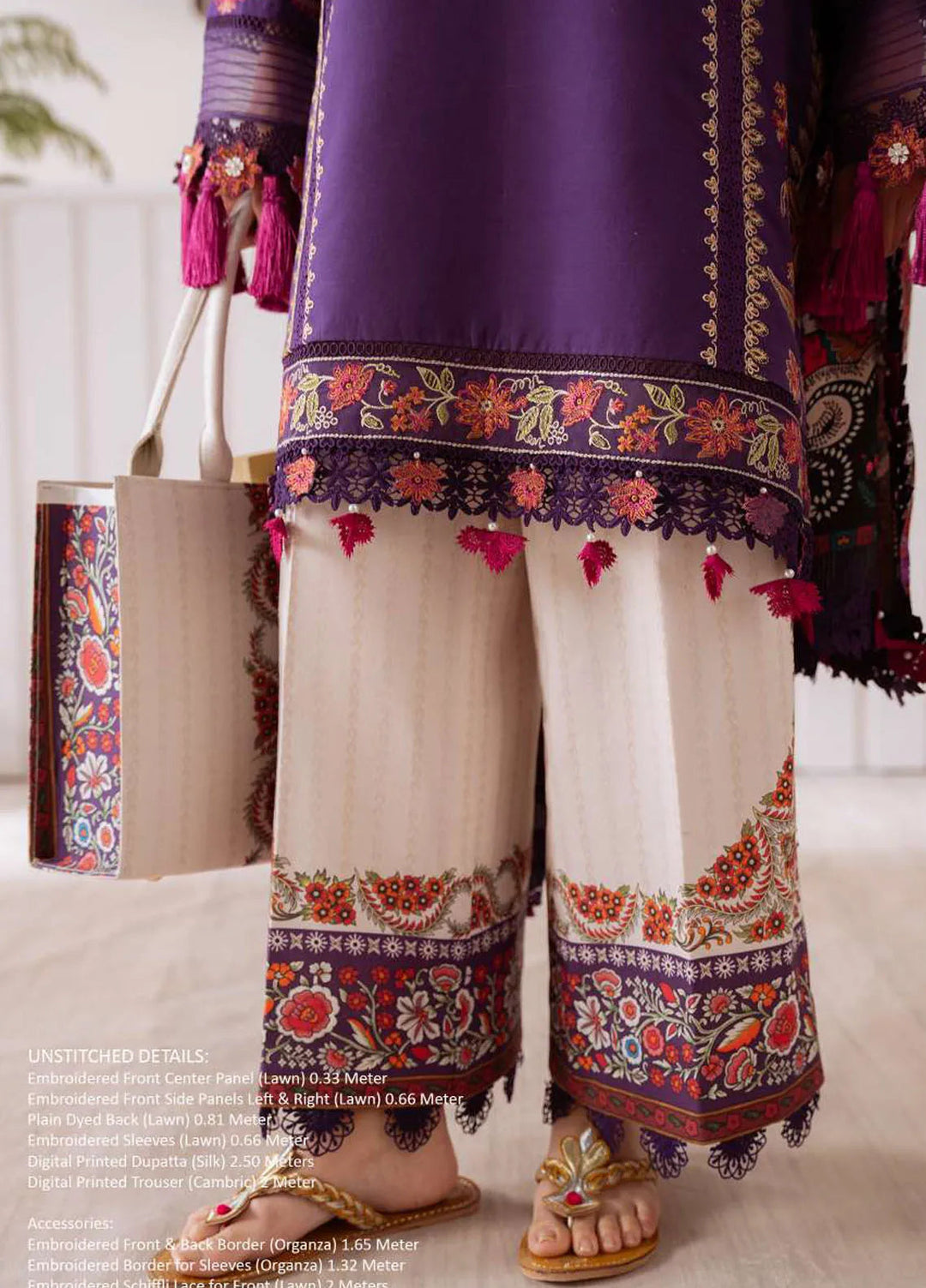 Laanem by Saira Rizwan Embroidered Lawn Suits Unstitched 3 Piece Elif-B - Summer Collection