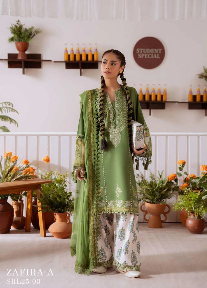 Laanem by Saira Rizwan Embroidered Lawn Suits Unstitched 3 Piece Zafira-A - Summer Collection