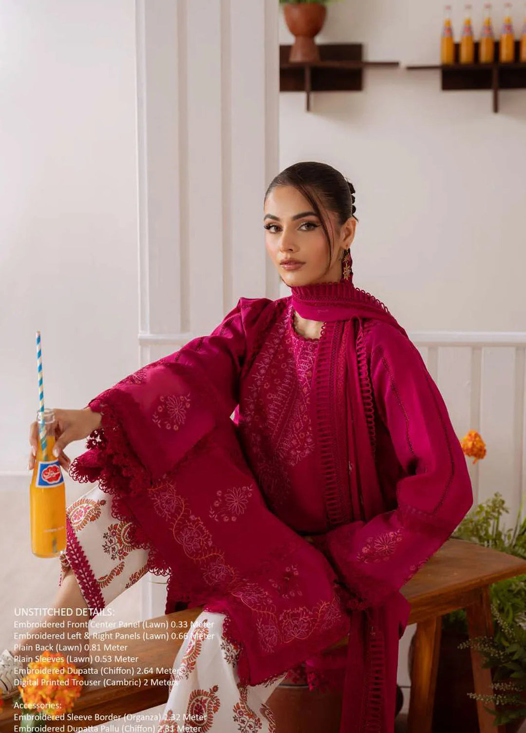 Laanem by Saira Rizwan Embroidered Lawn Suits Unstitched 3 Piece Zafira-B - Summer Collection