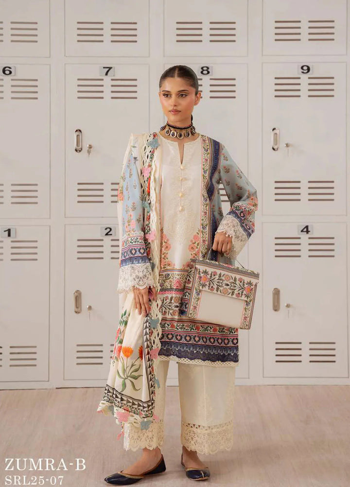 Laanem by Saira Rizwan Embroidered Lawn Suits Unstitched 3 Piece Zumira-B - Summer Collection