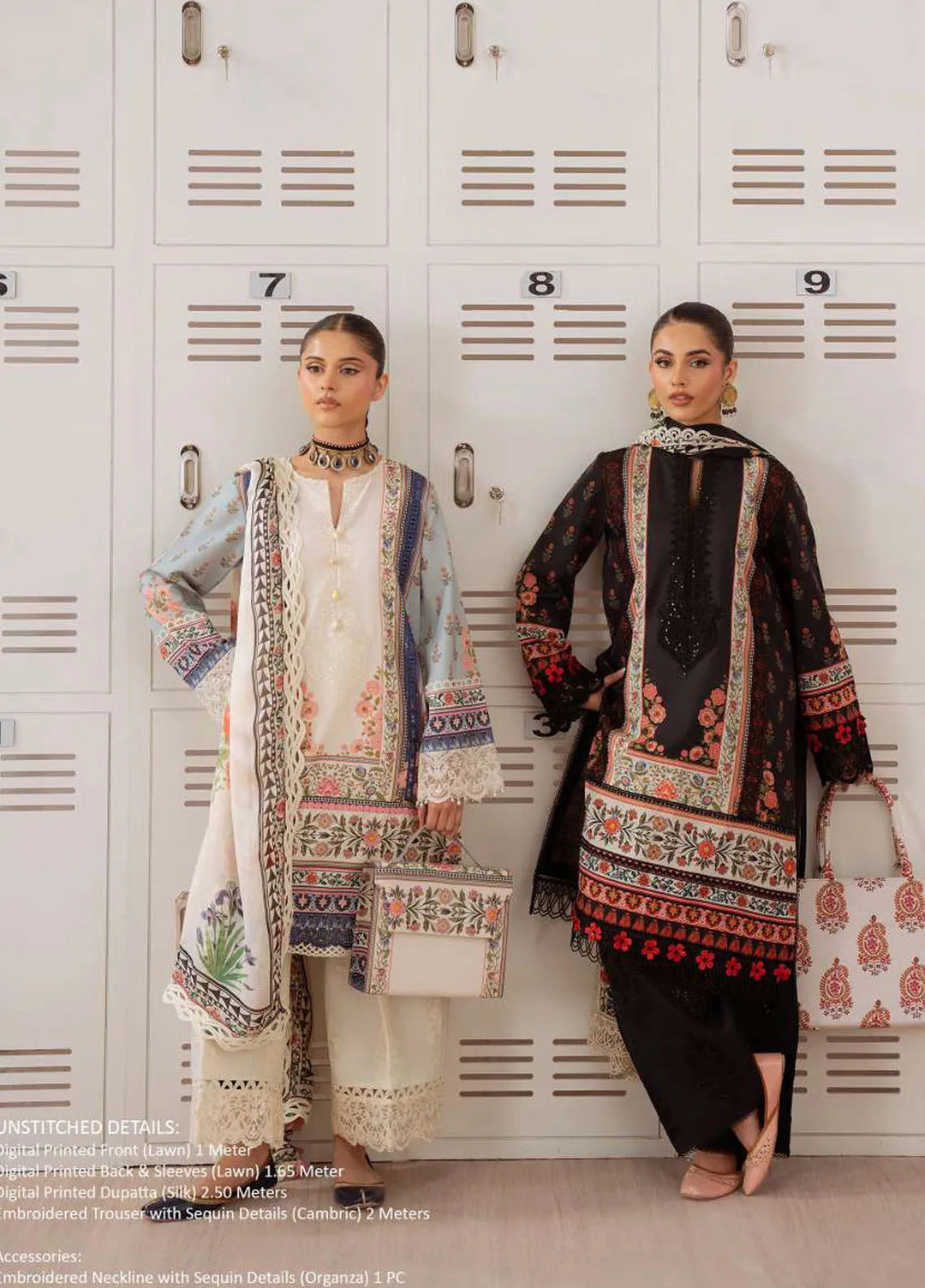 Laanem by Saira Rizwan Embroidered Lawn Suits Unstitched 3 Piece Zumira-B - Summer Collection