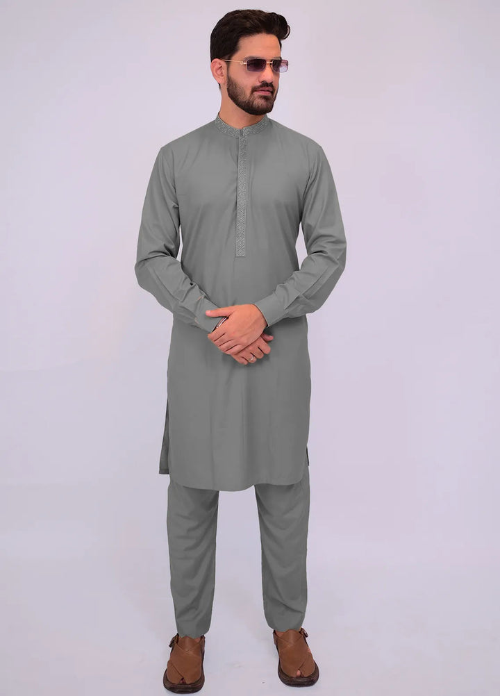 Label M Blended Plain Men 2 Piece Suit - TS11