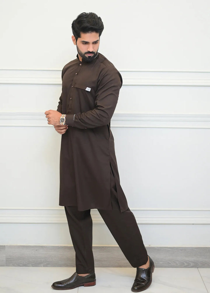 Label M Blended Plain Men 2 Piece Suit - TS1