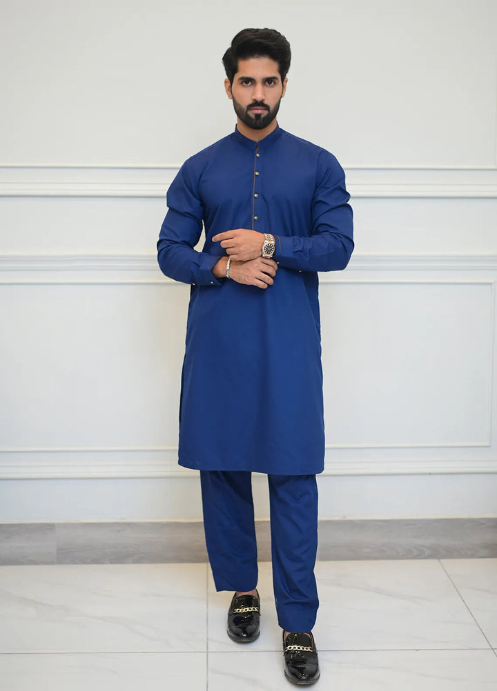 Label M Blended Plain Men 2 Piece Suit - TS7