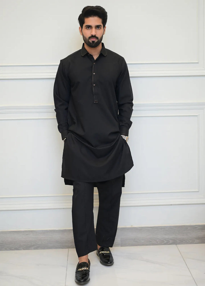 Label M Blended Plain Men 2 Piece Suit - TS8