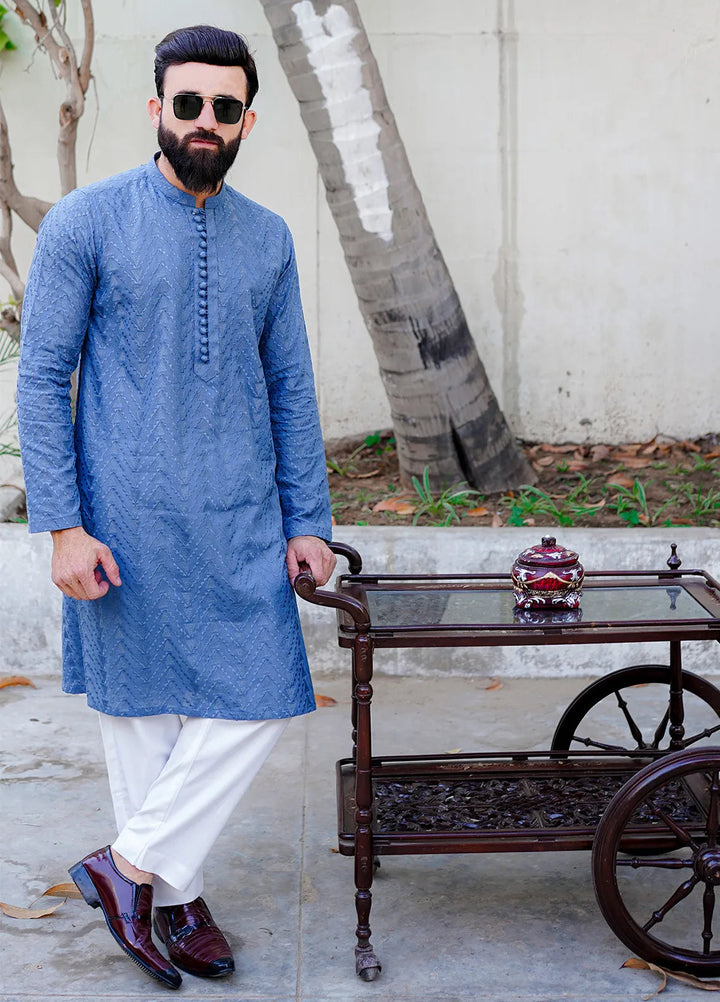 Label M Cotton Embroidered Men Kurta - CK3