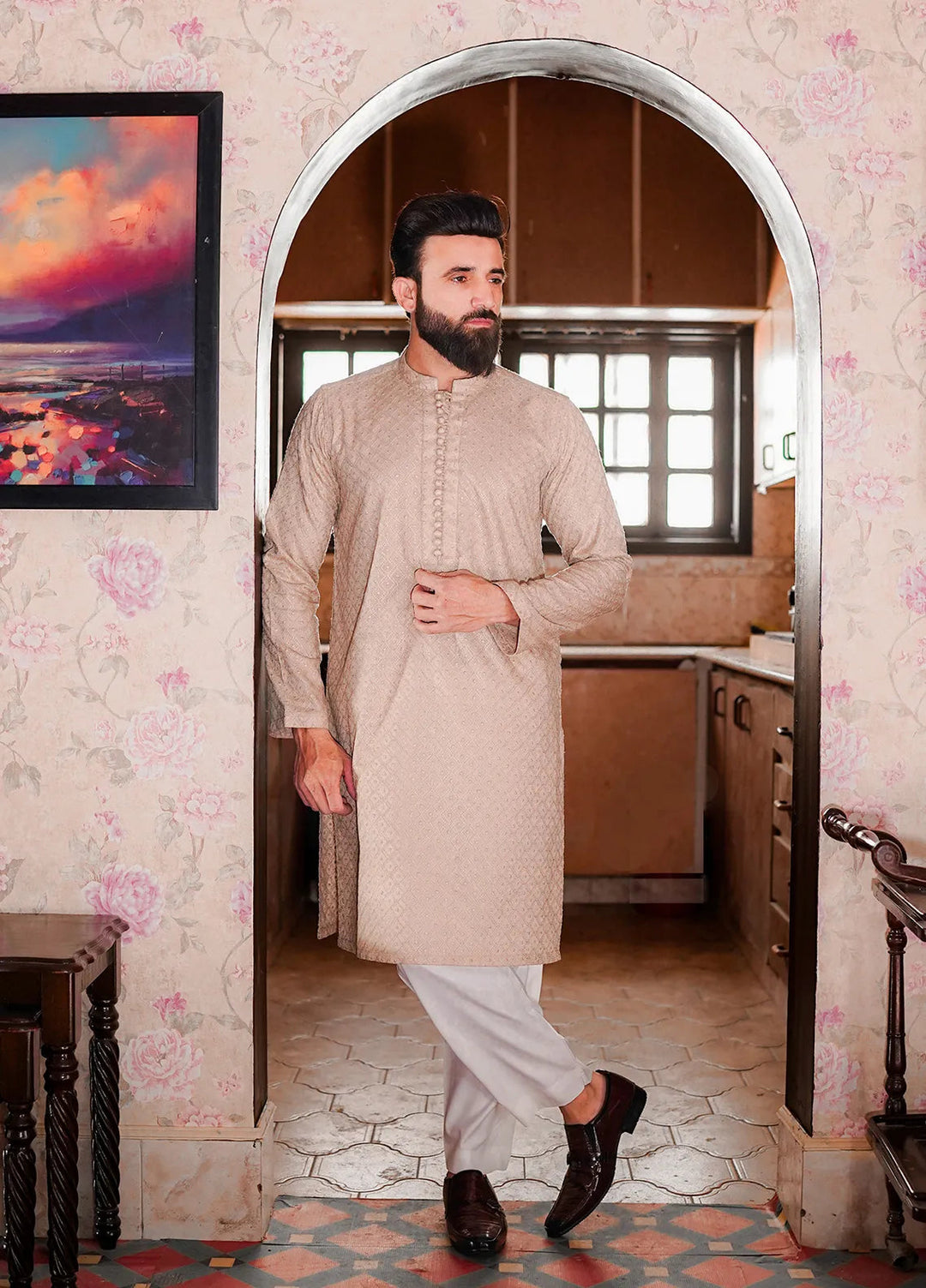 Label M Cotton Embroidered Men Kurta - CK5