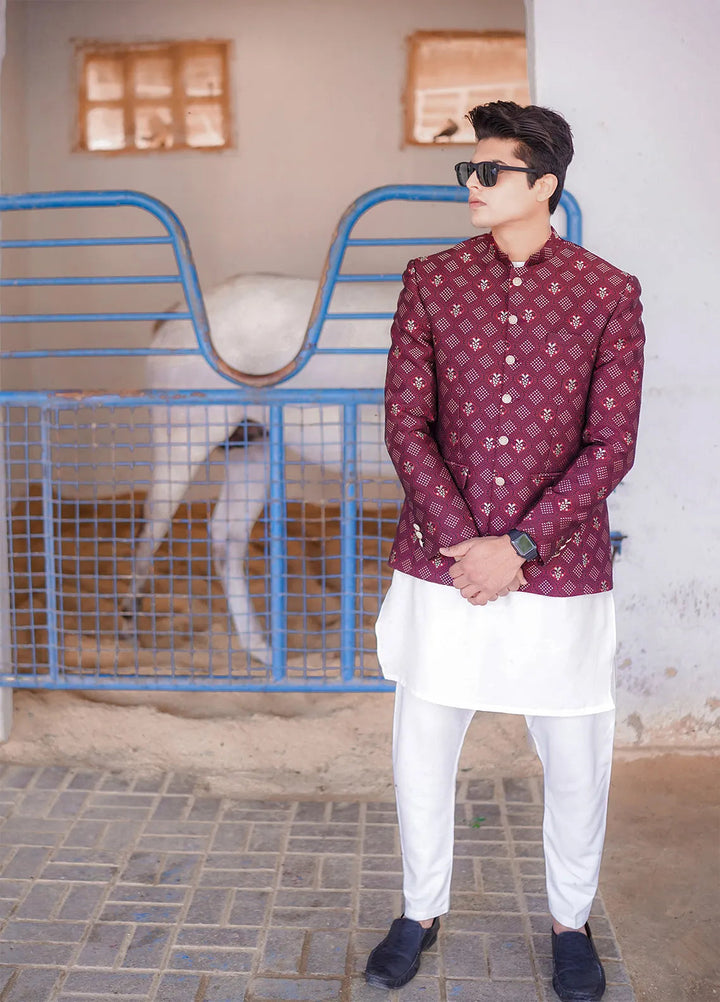 Label M Jacquard Embroidered Men Prince Coat -  PC0008