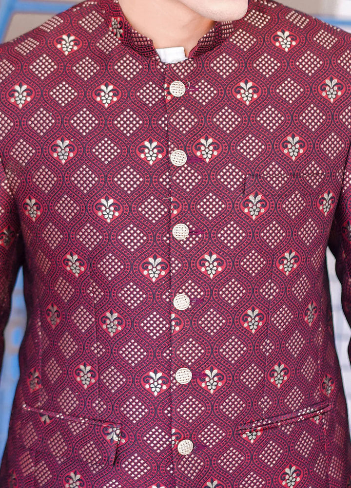 Label M Jacquard Embroidered Men Prince Coat -  PC0008