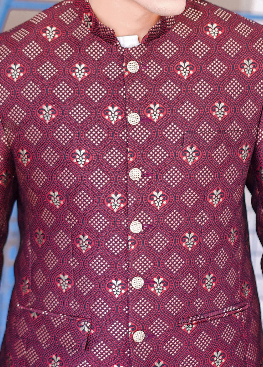 Label M Jacquard Embroidered Men Prince Coat -  PC0008