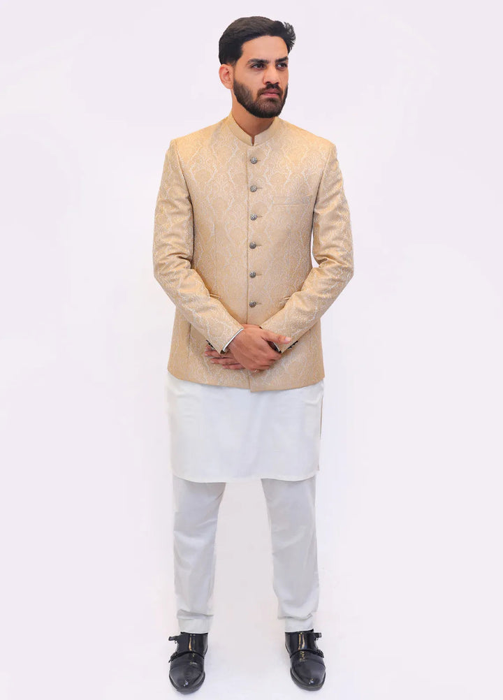Label M Jamawar Embroidered Men Prince Coat -  PC004