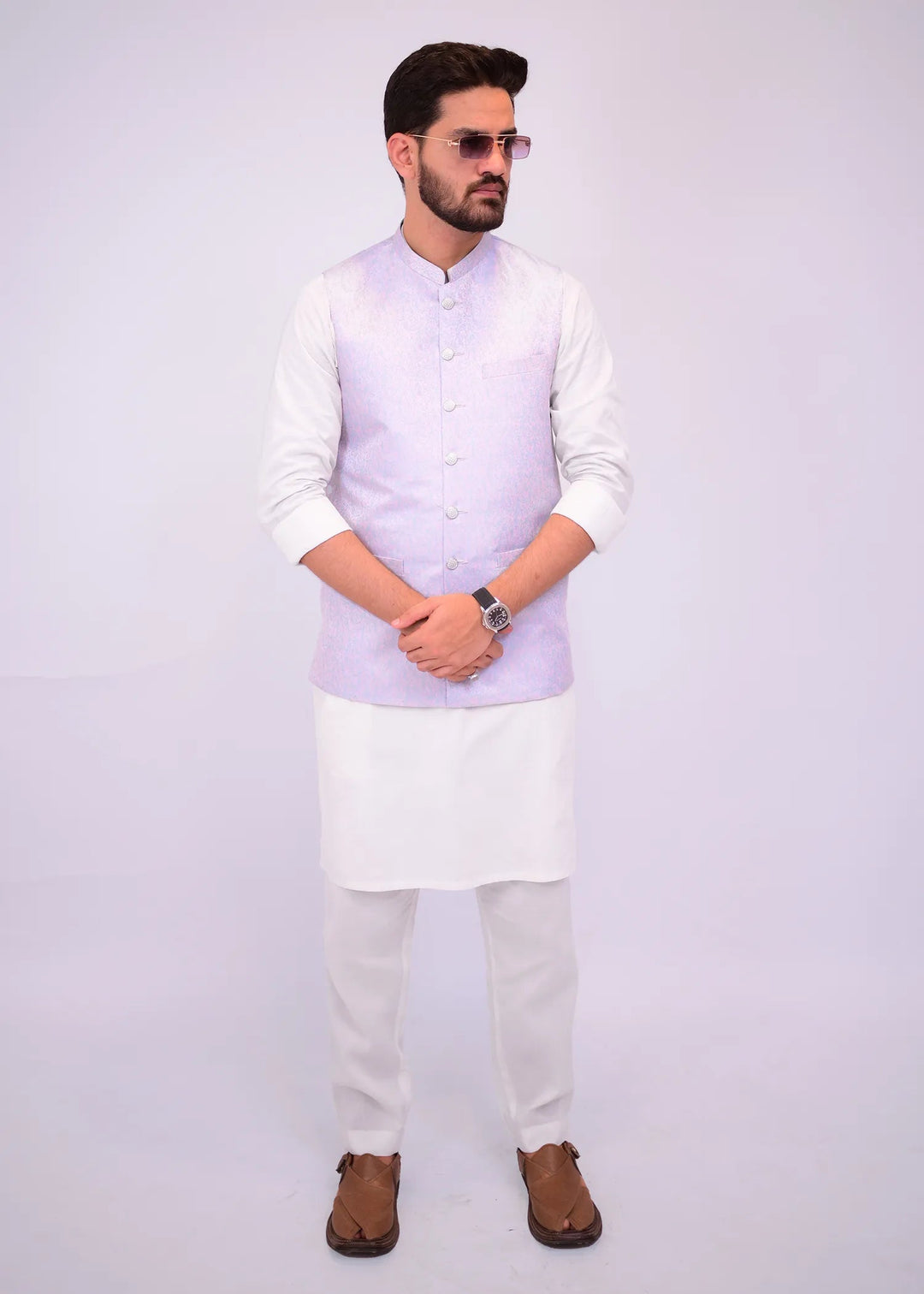 Lilac Jamawar Waistcoat