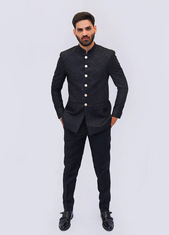 Label M Raw Silk Embroidered Men Prince Coat -  PC0001