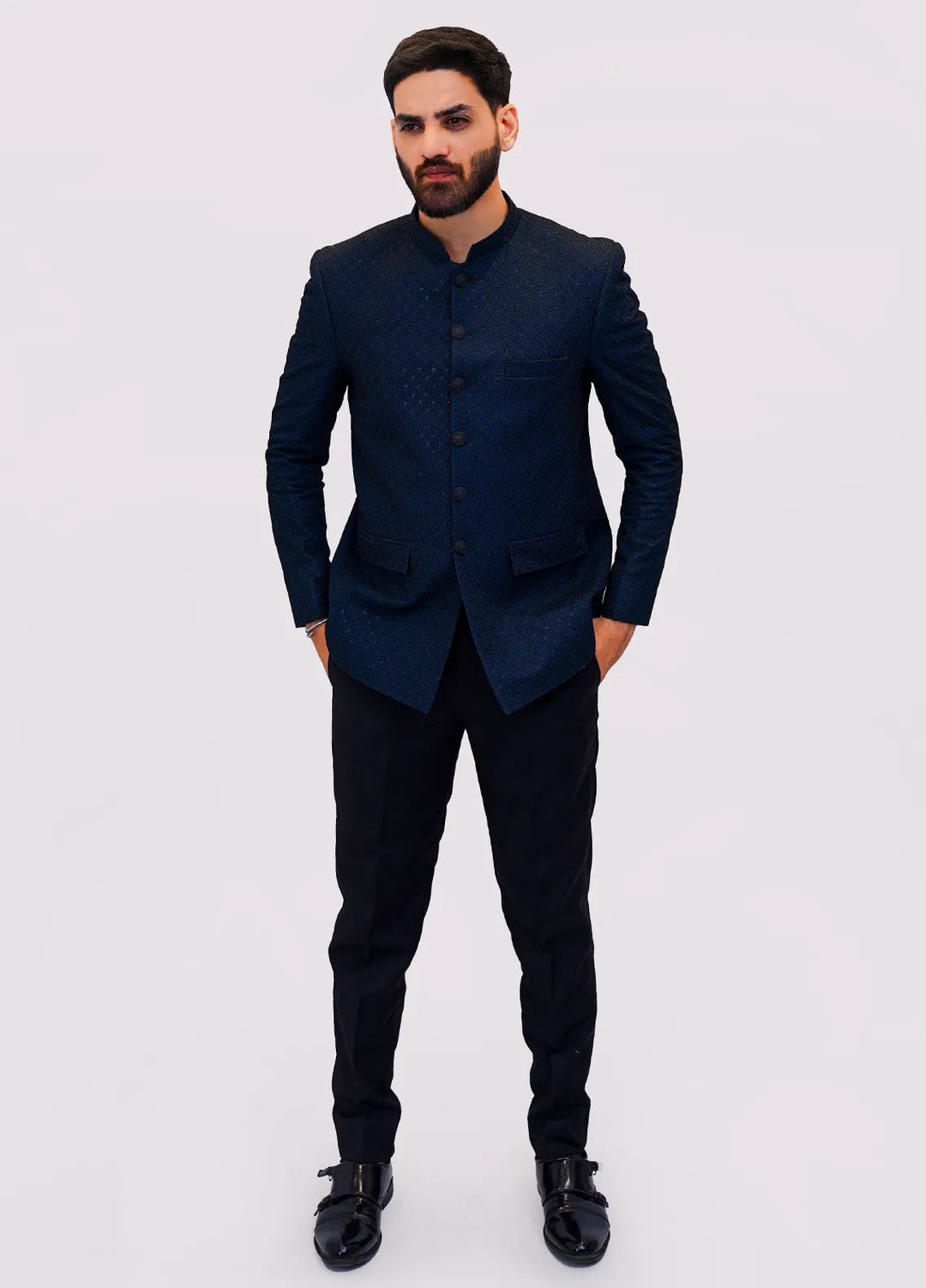 Label M Raw Silk Embroidered Men Prince Coat -  PC0002