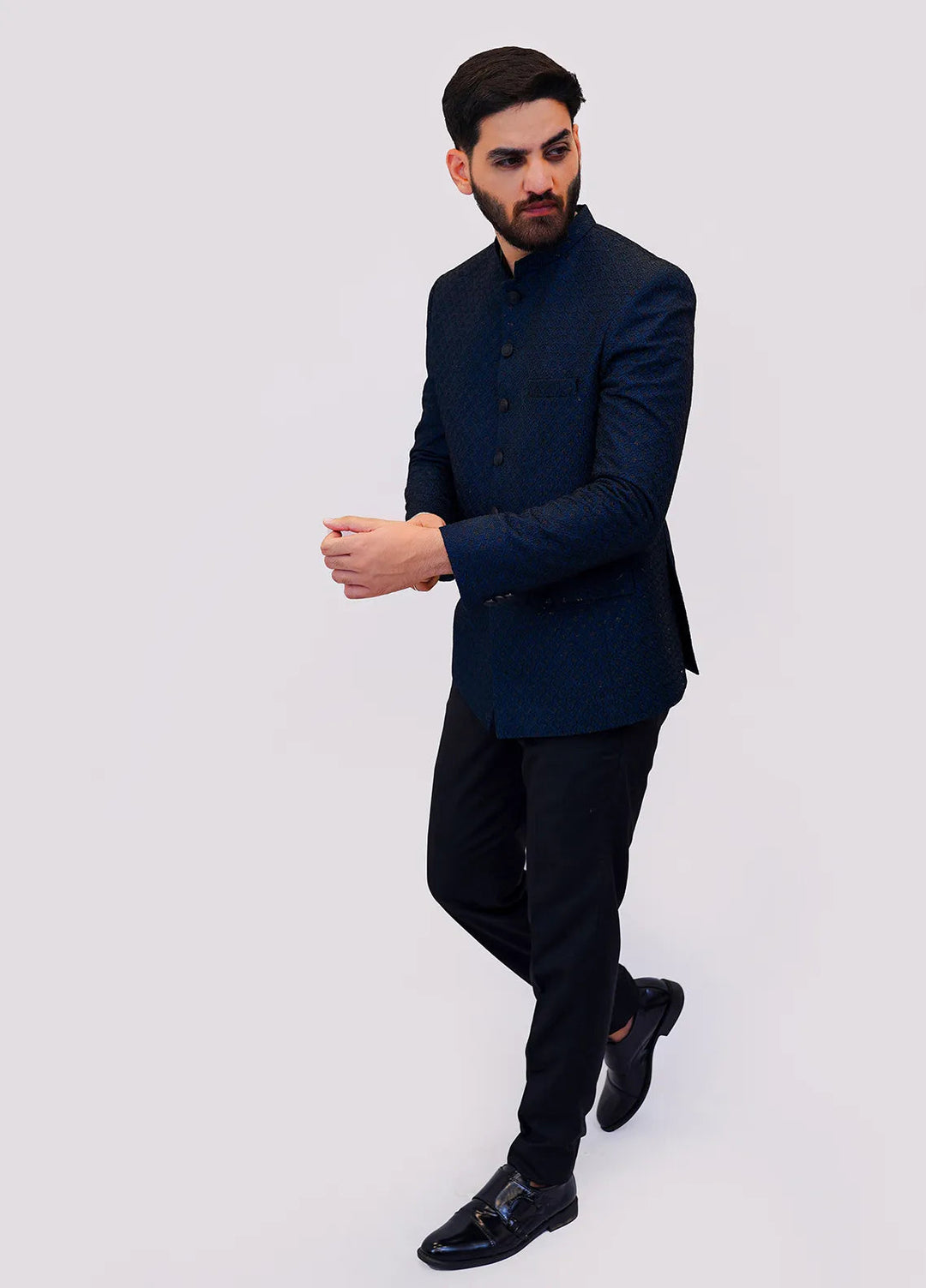 Label M Raw Silk Embroidered Men Prince Coat -  PC0002