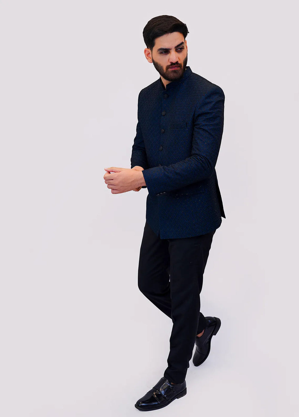 Label M Raw Silk Embroidered Men Prince Coat -  PC0002