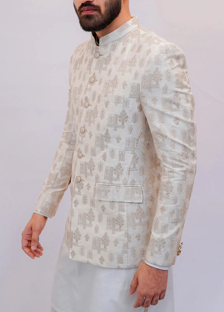 Label M Raw Silk Embroidered Men Prince Coat -  PC0007