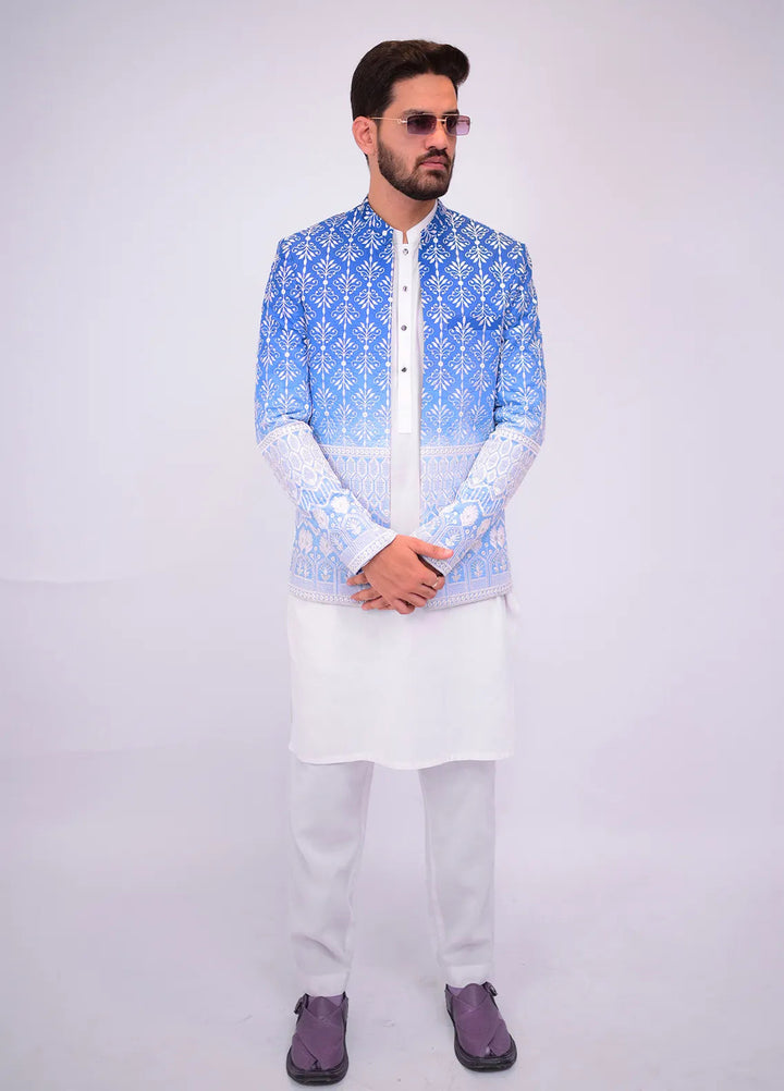 Label M Raw Silk Embroidered Men Prince Coat -  PC0010