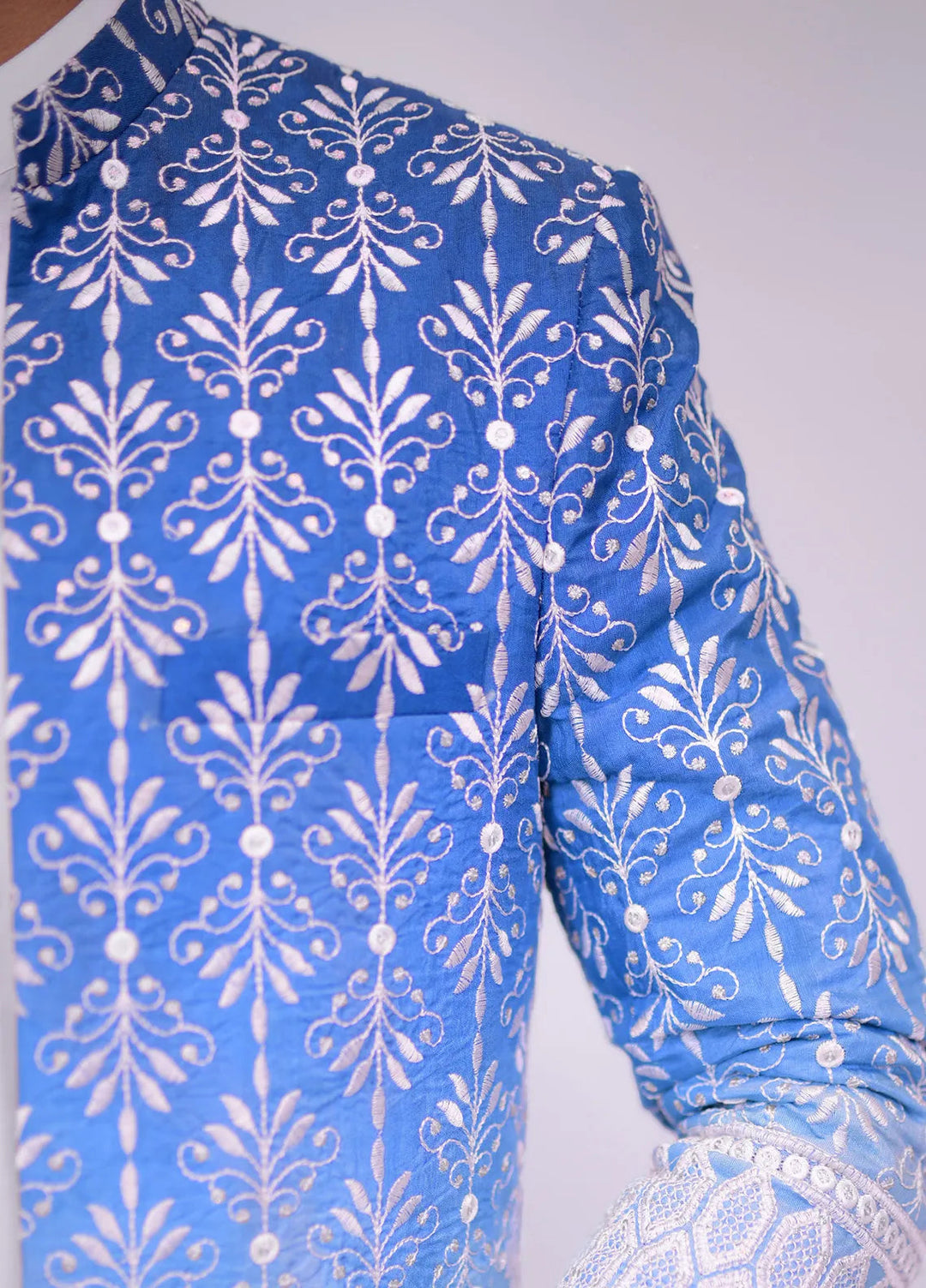 Label M Raw Silk Embroidered Men Prince Coat -  PC0010