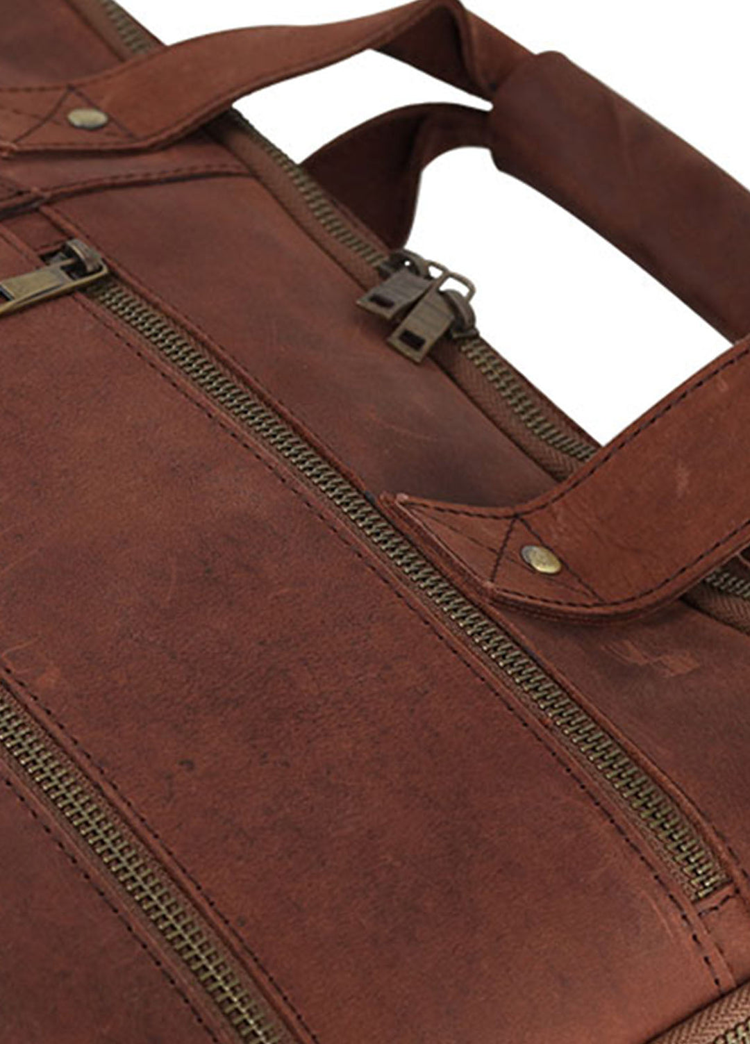 Lafanzo Pret Plain Leather Laptop Bag 5001 Rust Brown