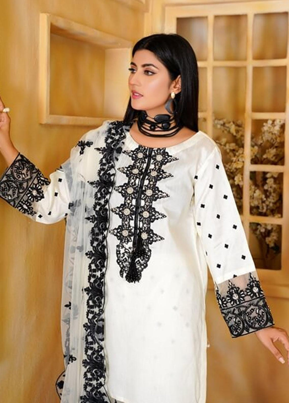 Ayat Pret Embroidered Raw Silk 3 Piece Suit Chambali