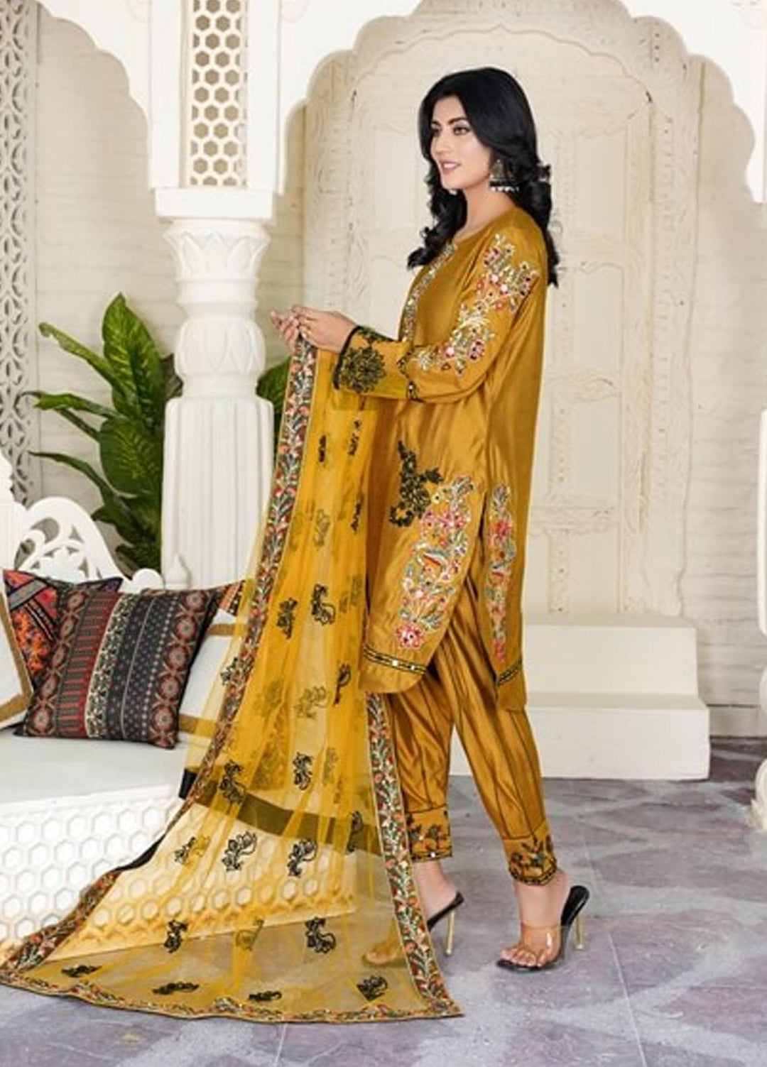 Ayat Pret Embroidered Cotton Silk 3 Piece Suit Kesar