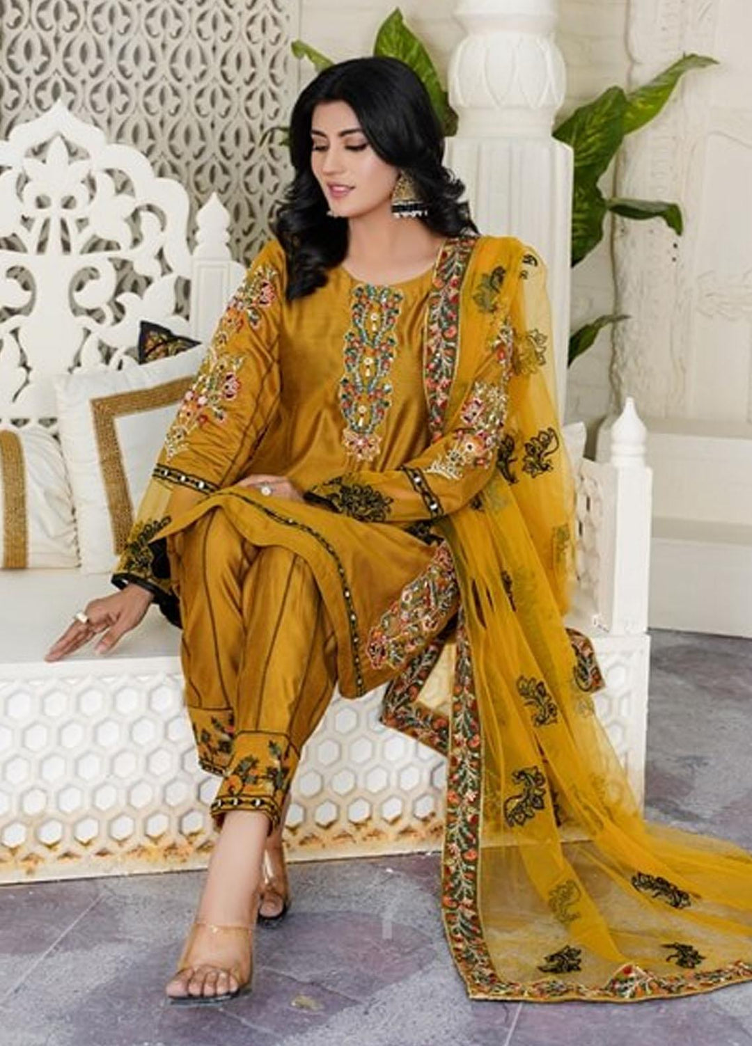 Ayat Pret Embroidered Cotton Silk 3 Piece Suit Kesar