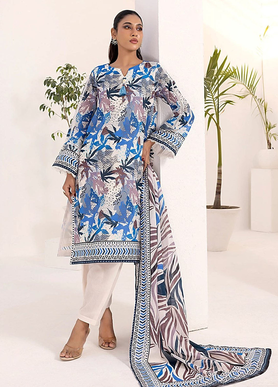 Laira by Salitex Printed Lawn Suits Unstitched 3 Piece SSW6U3P248UT - Summer Collection