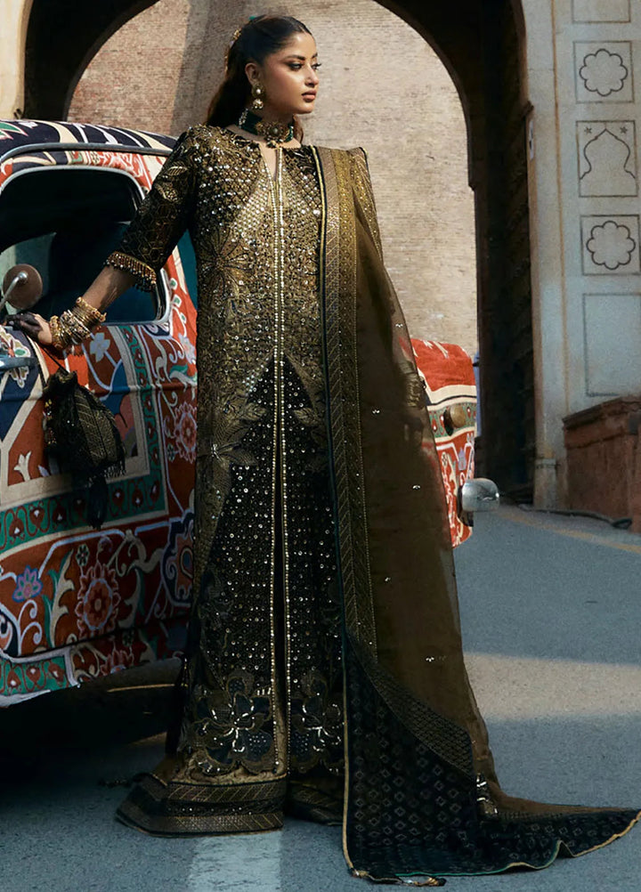 Embroidered Velvet 3 Piece Suit